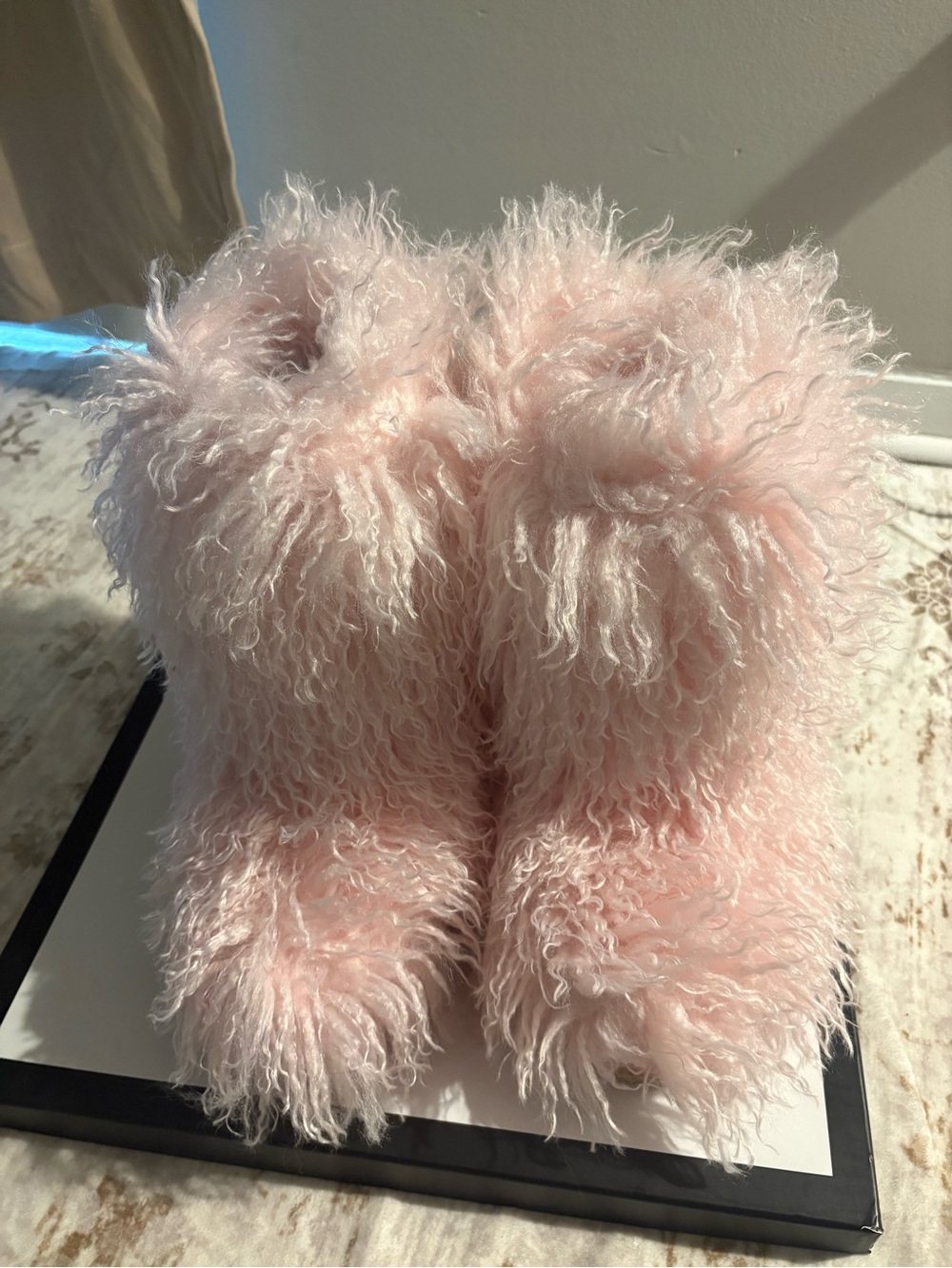 Women’s Fluffy Pink Faux-Fur Winter Boots